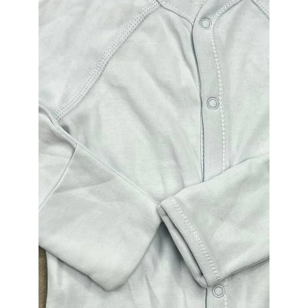 EUC Ralph Lauren Baby Boys Light Blue Cotton Footed Sleeper Size 3M
